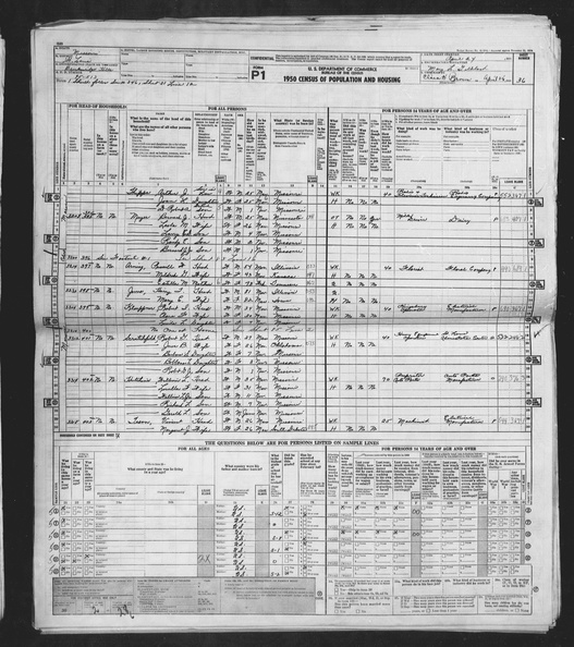 1950 Census - Mary E (Henderson Vilbert) Jones