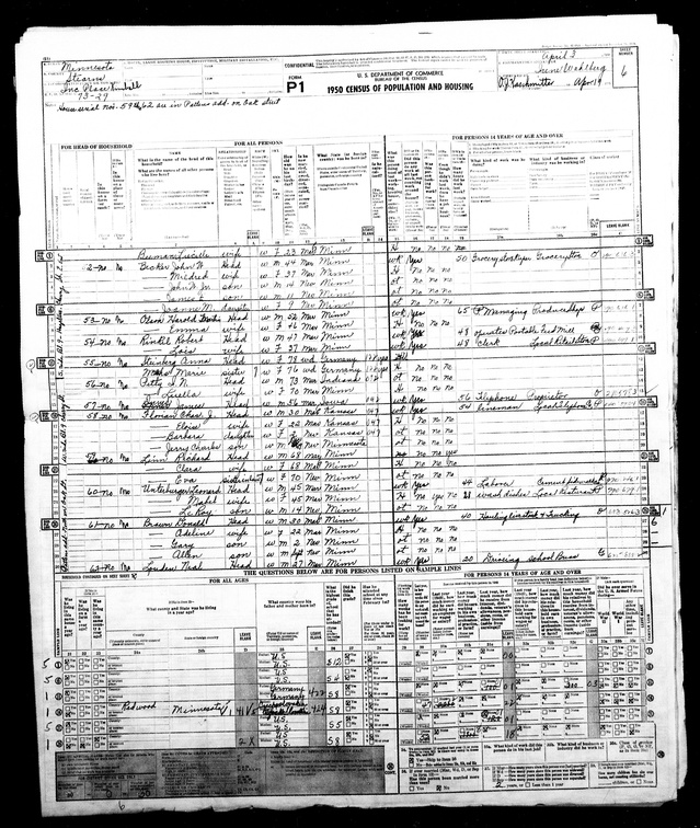 1950 Census - I N (Isaac Newton) Petty