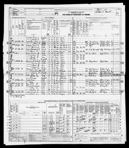 1950 Census - Bernhard G Kuhne