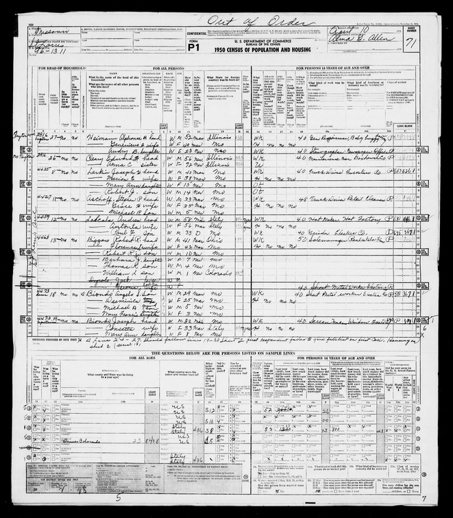 1950 Census - Florence L (Lytle) Biggars.jpeg