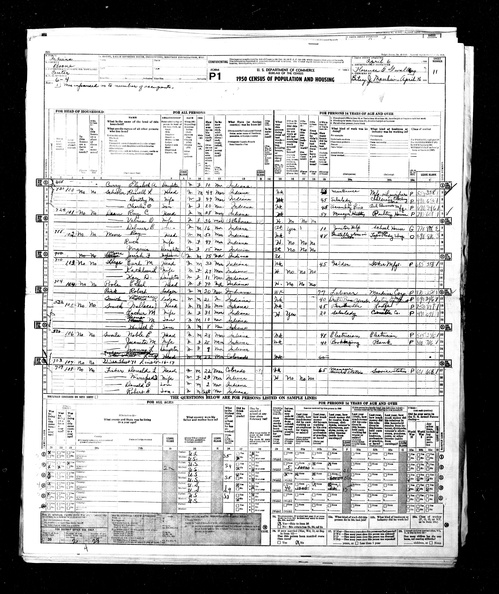 1950 Census - Delmer E (Delmar) Dean